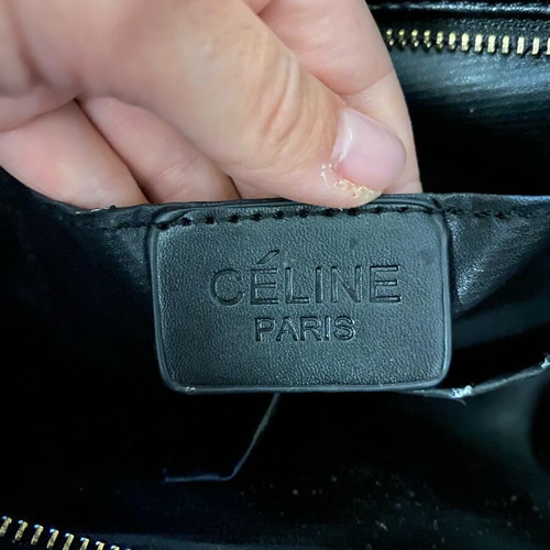 Celine black hand bag used with corner wear