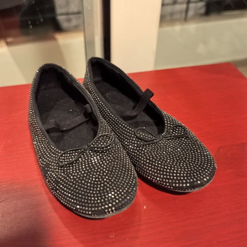 Zara children's black ballerinas with rhinestones, size 31, used
