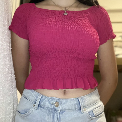 Pink summer blouse used, size S
