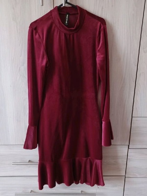 Velvet burgundy evening dress new, mini New Company