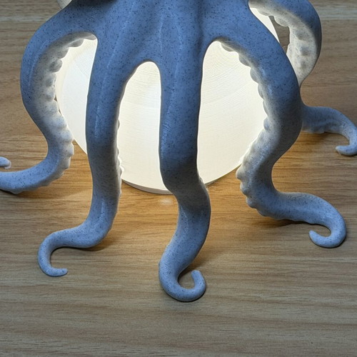 Octopus LED lamp handmade 3D printed, made to order