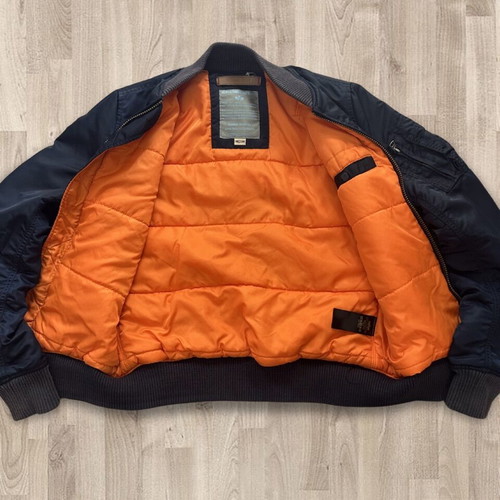 Alpha Industries MA-1 Bomber Jacket size M like new, navy blue with orange lining