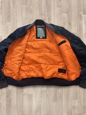 Alpha Industries MA-1 Bomber Jacket size M like new, navy blue with orange lining