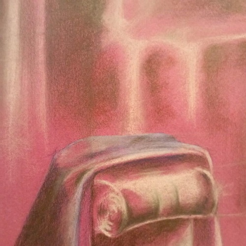 Alexander the Great bust drawing with pencil and pastel, new