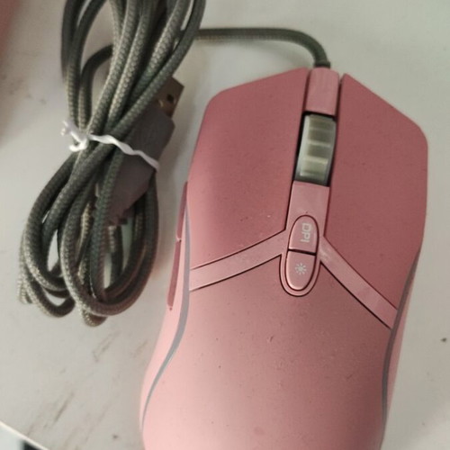 RGB speakers and mouse set in pink like new
