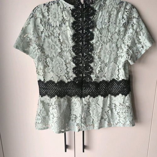 Women's lace blouse Zara like new, black and green, size M