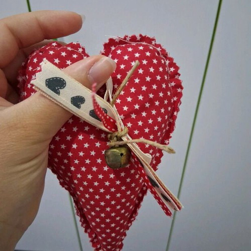 Plush Heart with Bell like new