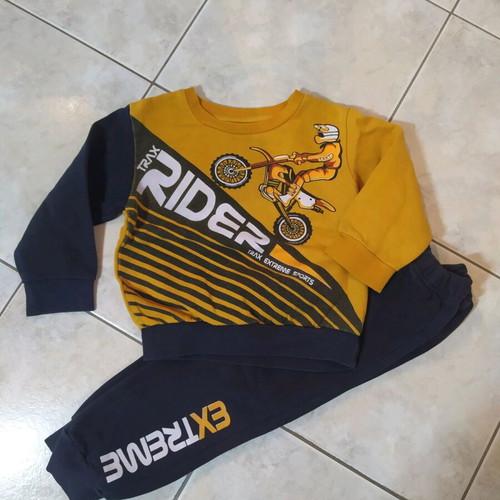 Trax kids tracksuit set for 3-year-old boy like new, blue and yellow