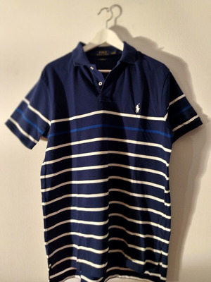 Polo Ralph Lauren men's polo shirt L like new, blue and white