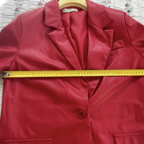 Red leather jacket L like new