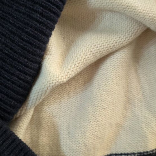 Wool cashmere pullover new, white and blue, size L-XL