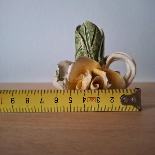 Vintage Capodimonte decorative candlestick used with porcelain flowers