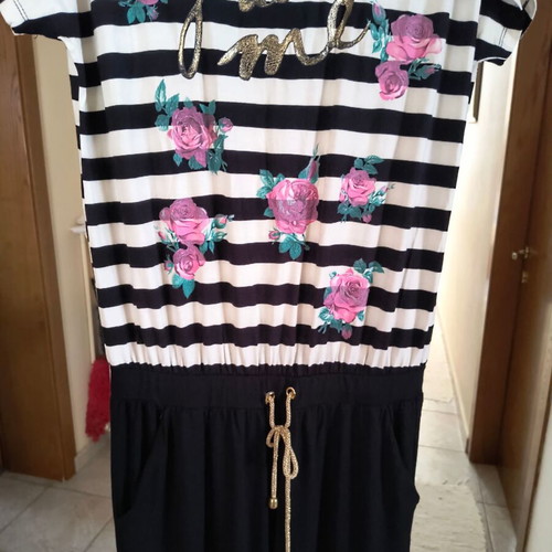 Derpouli jumpsuit size L 40 12 like new, black and multicolor