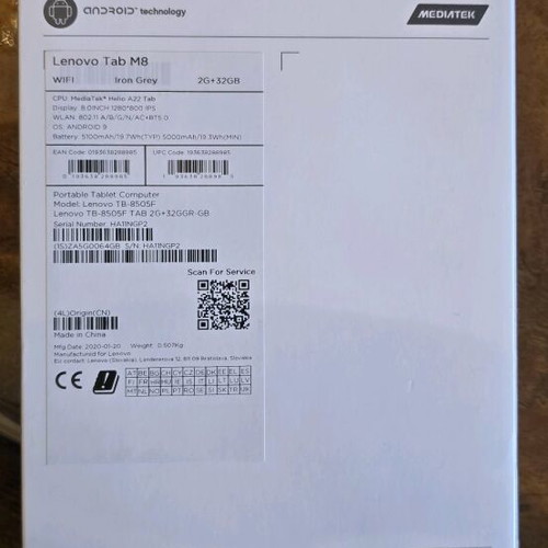 Lenovo Tab M8 HD Iron Grey new, 2G+32GB