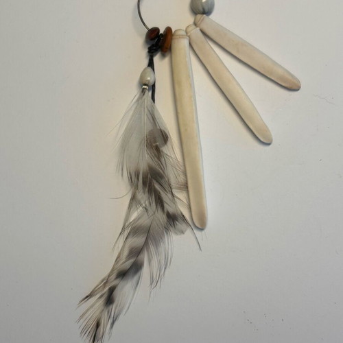 Artisan Sea Urchin & Feather Earrings like new from New Caledonia