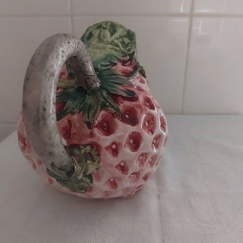 Handmade faience pitcher hand-painted new