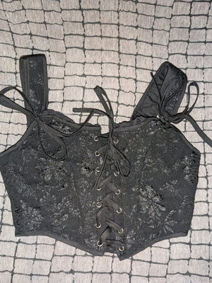 Floral corset top black XS Shein new