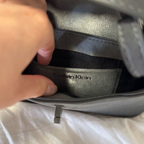 Calvin Klein re-lock bag like new, grey with card compartment