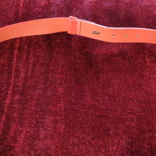 Women's red leather country style belt xl new