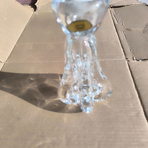 Bohemia crystal candlestick new, made in Czech Republic, 20.5x10 cm