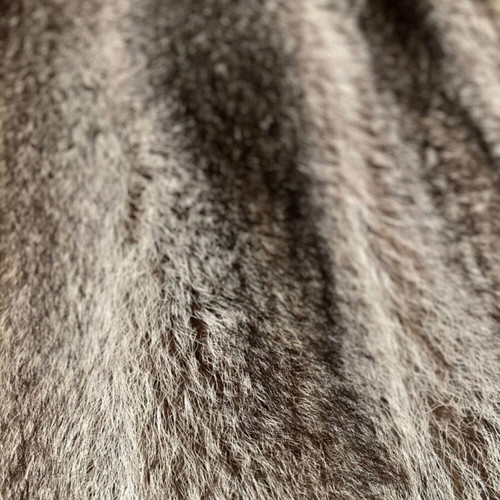 Raccoon fur coat like new, size L, gray brown
