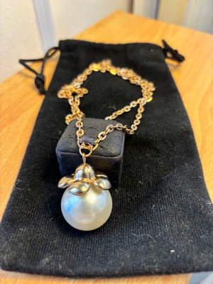 Necklace 72 cm with pearl used, vintage