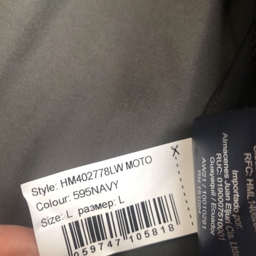 Hackett London LW MOTO Jacket new, men's size M, polyester filling
