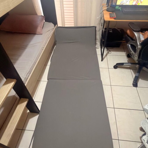 Foldable sofa bed, dark grey, 60x70x41 cm