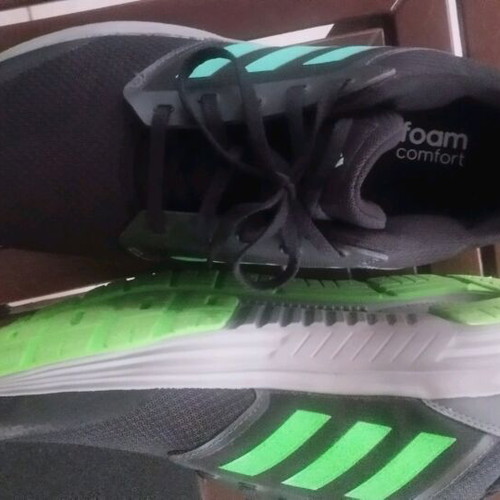 Adidas Cloudfoam athletic shoes like new, size 43.5, black and green