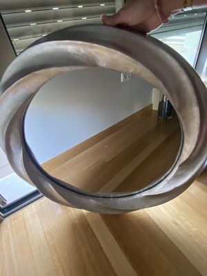 Silver round wall mirror like new