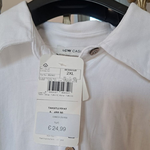 White midi shirt dress, size XXL