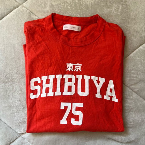 Zara T shirt red like new, size 164 cm for 14 years old