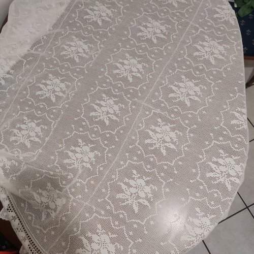 Knitted tablecloth handmade, width 160cm length 180cm, new