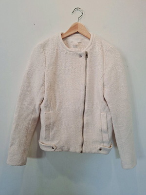 Cream spring jacket H&M like new, size 36, knitted texture