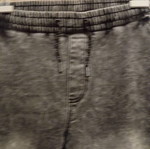 Denim joggers.