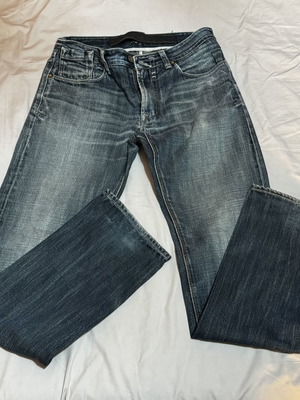 Lab denim jeans, women's silhouette, dark blue