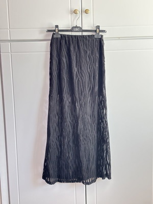 Maxi φούστα με δαντέλα σαν καινούργιο, μαύρο, one size