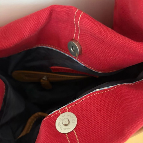 Tommy Hilfiger shoulder bag used, vintage red canvas with leather details