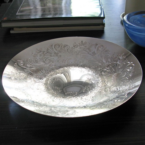 WMF vintage silver-plated bowl platter used with embossed design