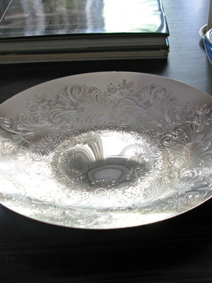 WMF vintage silver-plated bowl platter used with embossed design