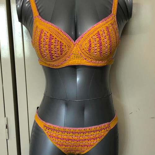 Athletic knitted swimsuit new, size S, multicolor