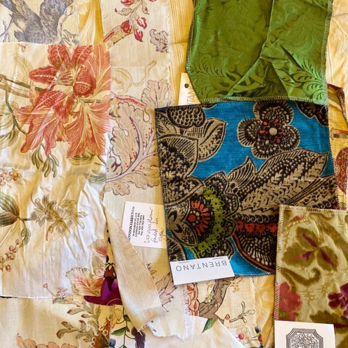 Collection of upholstery fabric remnants like new