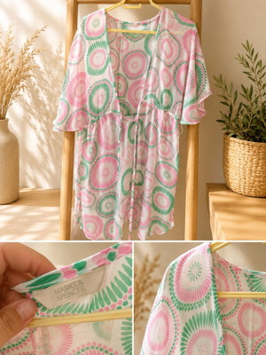 Kaftan beachwear Marks & Spencer like new, pink and green