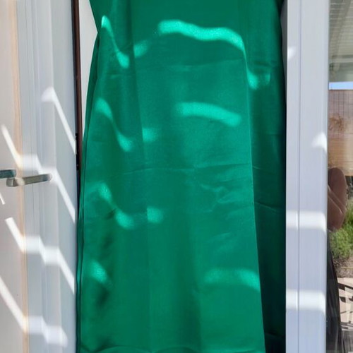 M-Y by Maria Yeroula long satin green dress like new with fixed strap