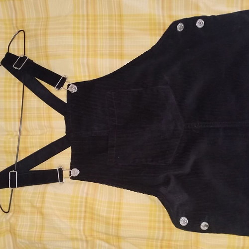 Corduroy black dress-salopette Bershka like new, size L