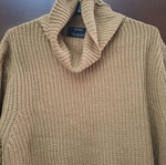 Bershka camel knit sweater with collar, size M