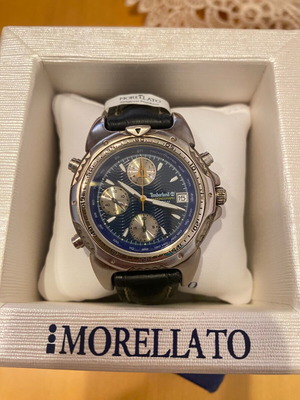 Timberland quartz chronograph watch used with Morellato leather strap