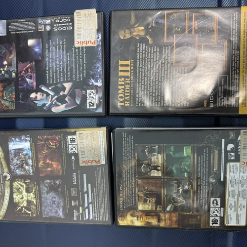 Tomb Raider PC Games used, pack of 4 classic titles with manuals