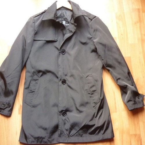 Madmext women's light black trench coat Large like new