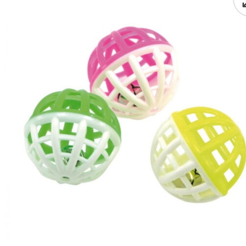 Set of 3 plastic balls with bell new